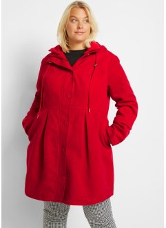 Kabát s kapucí, pasovými záhyby a střihem do A, bpc bonprix collection