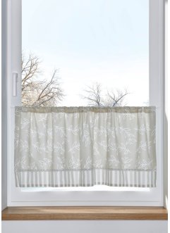 Krátká záclona s potiskem listů, organická bavlna, bpc living bonprix collection