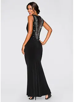 Dlouhé šaty se štrasovými kamínky na zadním výstřihu, bonprix