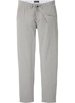 Chino kalhoty bez zapínání, sRegular Fit, se lnem, Straight, bonprix