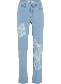 Strečové džíny s motýlkem Straight Mid Waist, bonprix