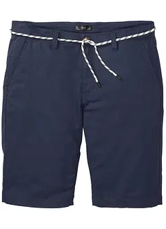 Chino bermudy s podílem lnu, se šňůrkou, Regular Fit, bonprix