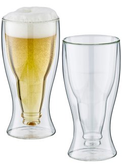 Souprava dvoustenných sklenic ve tvaru lahví od piva (2 ks), bpc living bonprix collection