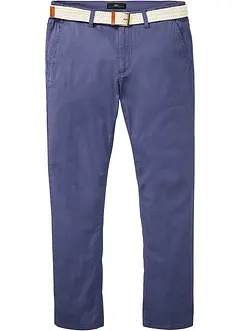 Strečové chino kalhoty s opaskem, Regular Fit, Straight, bonprix