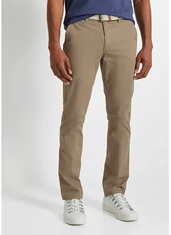 Strečové chino kalhoty Regular Fit z kolekce Speciální střih, s páskem, Straight, bonprix