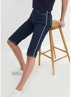 Džínové bermudy Slim Fit, High Waist, ke kolenům, bonprix