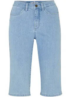 Džínové bermudy Slim Fit, High Waist, ke kolenům, bonprix