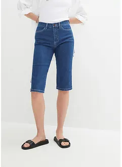 Džínové bermudy Slim Fit, High Waist, ke kolenům, bonprix