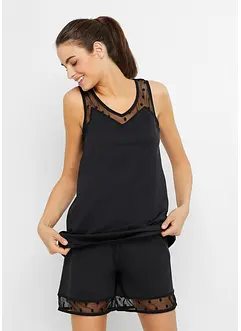 Krátké pyžamo s jemnou krajkovou vsadkou, bonprix