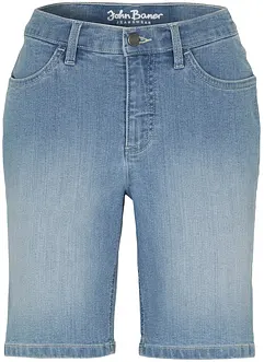 Straight džínové bermudy, Mid Waist, bonprix