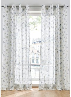 Záclona s recyklovaným polyesterem a potiskem motýlů (1 ks v balení), bpc living bonprix collection
