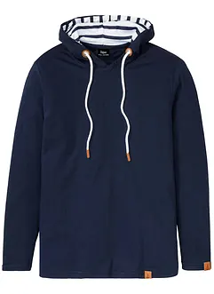 Triko s dlouhým rukávem a kapucí, organická bavlna, bonprix