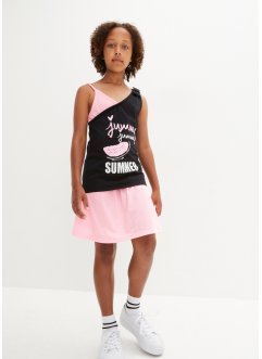 Dívčí top + šortky + sukně (4dílná souprava), bpc bonprix collection