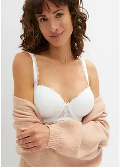 Balkonetová podprsenka s kosticemi a vícecestnými ramínky, s recyklovaným polyamidem, bonprix