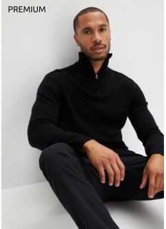 Vlněný svetr s podílem Good Cashmere Standard®, límeček na zip, bpc selection premium
