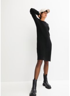 Oversize žebrované šaty s rozparkem, bpc bonprix collection