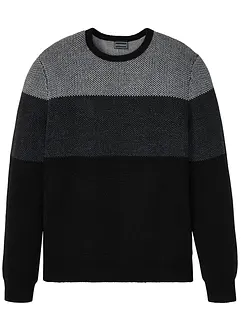 Svetr s kulatým výstřihem, ve stylu colourblocking, bonprix
