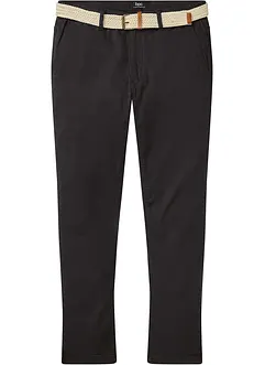 Strečové chino kalhoty Regular Fit z kolekce Speciální střih, s páskem, Straight, bonprix