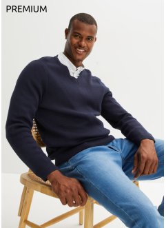 Premium svetr s výstřihem do V, bpc bonprix collection