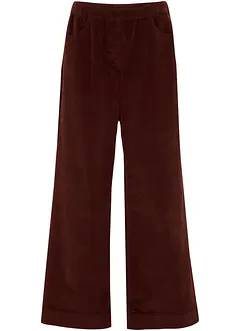 Široké strečové manšestrové kalhoty, High Waist, bonprix