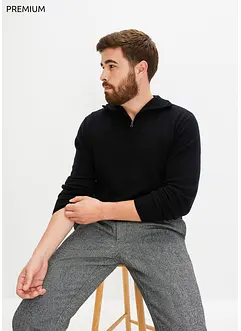 Vlněný svetr s podílem Good Cashmere Standard®, límeček na zip, bonprix