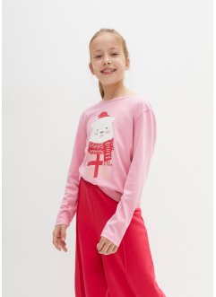 Dívčí triko s dlouhým rukávem a vánočním motivem (2 ks v balení), bpc bonprix collection