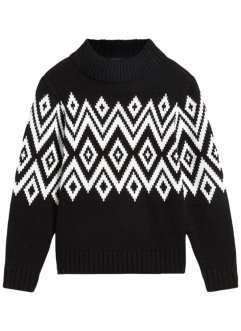 Dívčí pletený svetr s norským vzorem, bpc bonprix collection