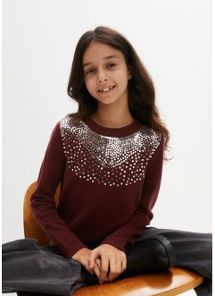 Dívčí pletený svetr s pajetkami, bpc bonprix collection