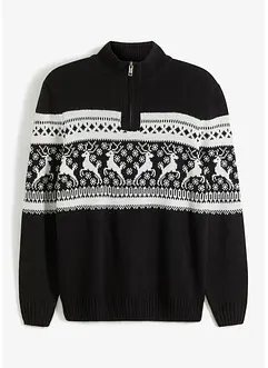 Norský svetr s límečkem na zip, bonprix