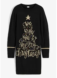 Pletené šaty s vánočním motivem, bonprix