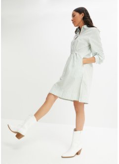 Halenkové šaty s gumovým průvlekem v pase a s kapsami, po kolena, z organické bavlny, bpc bonprix collection