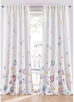 Závěs z mikrovlákna s natištěnými motýly (1 ks), bonprix