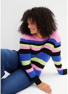 Široký boxy pulovr z jemného úpletu s postranními rozparky, bpc bonprix collection