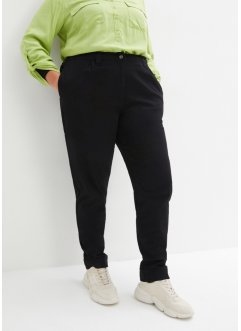 Strečové chino kalhoty s pohodlnou pasovkou a založenými lemy, bpc bonprix collection