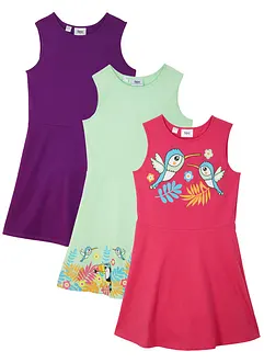 Dívčí žerzejové šaty z čisté organické bavlny (3 ks), bonprix