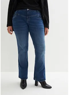 Bootcut džíny Mid Waist, strečové, bonprix