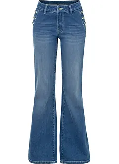 Džíny Bootcut, Mid Waist, organická bavlna, bonprix