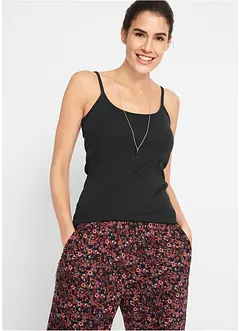 Top s úzkými ramínky, z čisté bavlny (3 ks v balení), bonprix