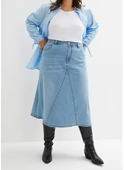 Strečová džínová sukně, High Waist, bonprix