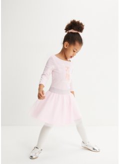 Dívčí žerzejové šaty s tylem a organickou bavlnou, bpc bonprix collection