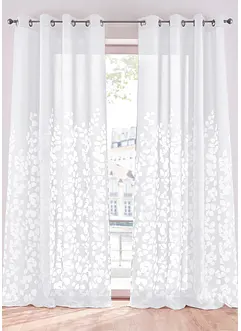 Záclona s vypalovým motivem listů (1 ks v balení), bonprix