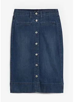 Džínová sukně s ozdobnými knoflíky, bonprix