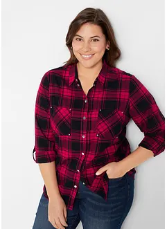 Kostkovaná košilová halenka z čisté bavlny, bonprix