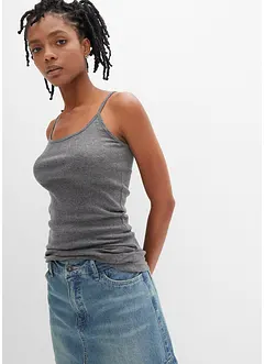 Top s úzkými ramínky, z čisté bavlny (2 ks v balení), bonprix