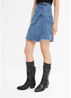 Zavinovací džínová sukně, Mid Waist, bonprix