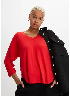 Tričko s 3/4 rukávem, ze směsi viskózy s elastanem, bonprix