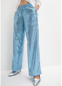 Kalhoty s pajetkami, kapsami a podšívkou, široké nohavice, RAINBOW