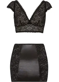 Podprsenkový top + sukně (2dílná souprava), bonprix