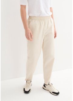 Zkrácené lněné kalhoty s vysokým pasem, bpc bonprix collection