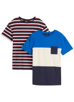 Pruhované tričko pro chlapce, z organické bavlny (2 ks), bpc bonprix collection